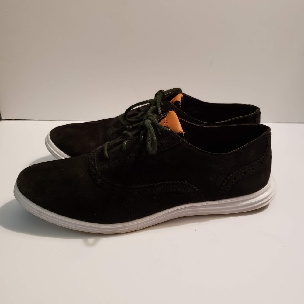 Cole Haan Ella Grand OX II Black Suede Sneaker Sz8